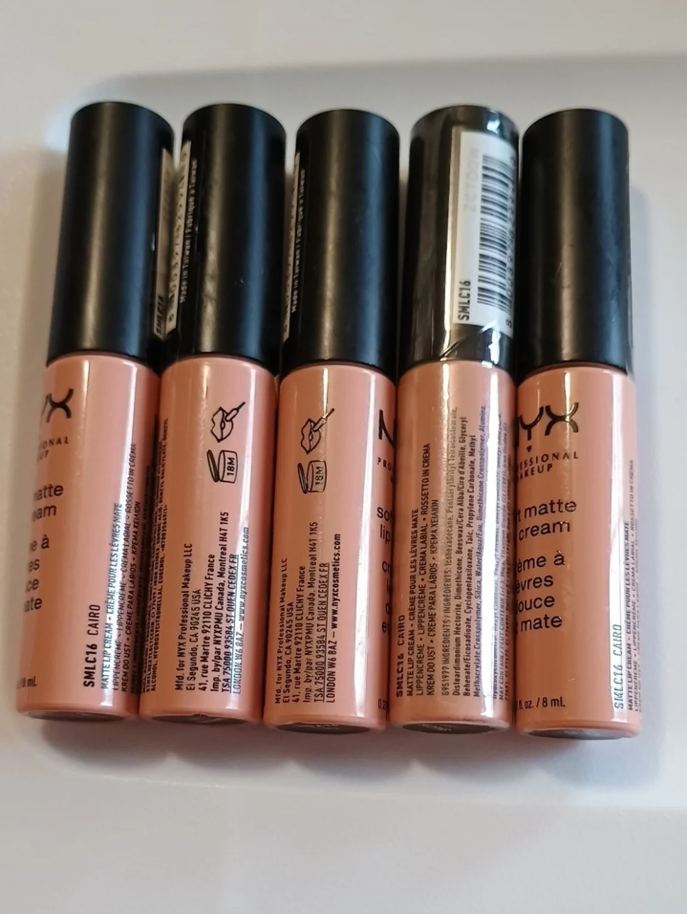 5 x NYX Professional Makeup Soft Matte Lip Cream, Cairo